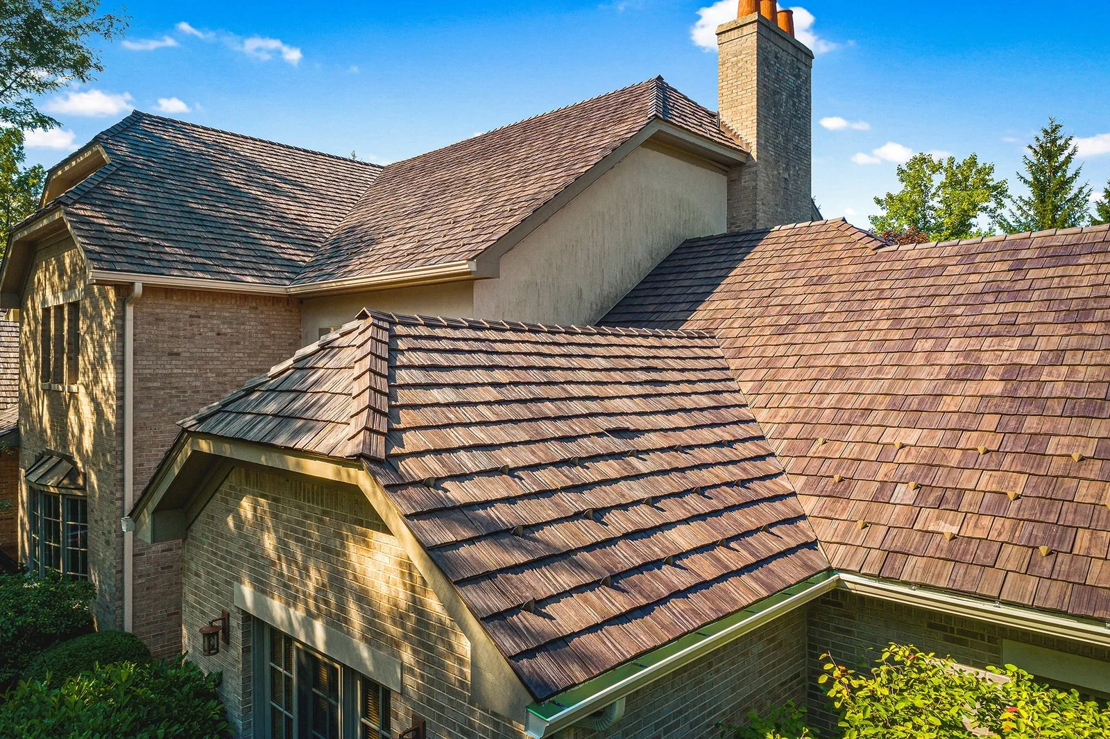 Cedar shake roof detail