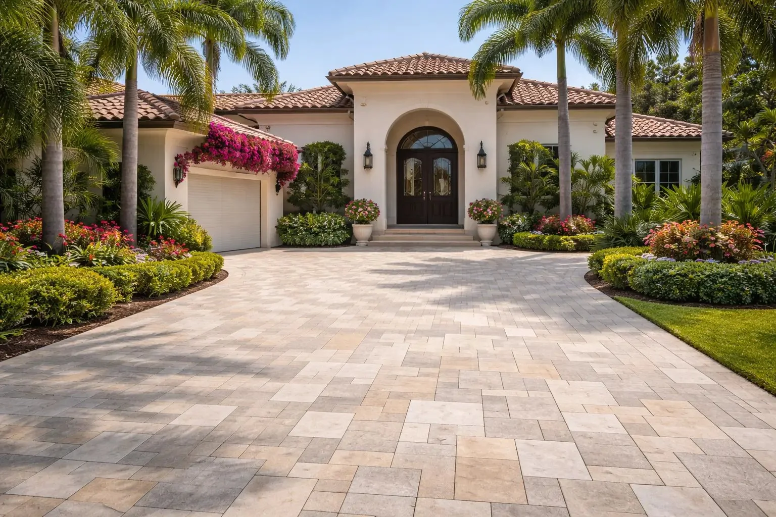 Paver driveway installation